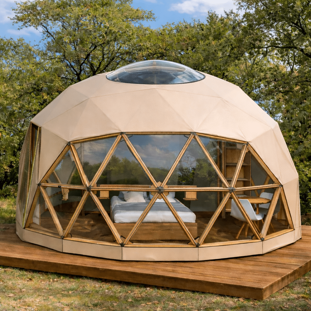 Dôme géodésique 4 saisons CONFORT Beige